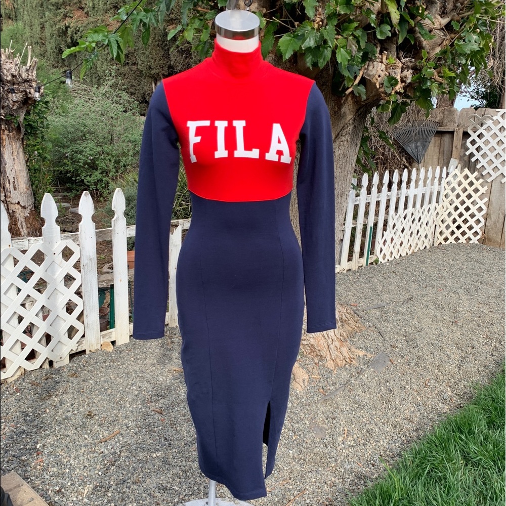 red fila dress Polo Dress Fila Dress Uk Vintage Fila Polo Dress UK 10 Small In Red